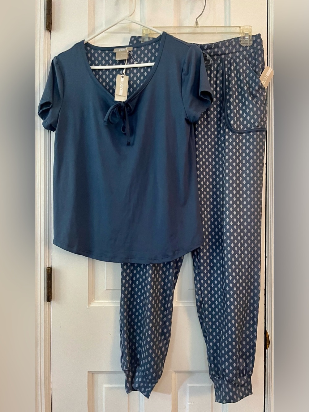 INK+IVY women's NWT short-sleeve pajama set in Slate Blue. Size: Small